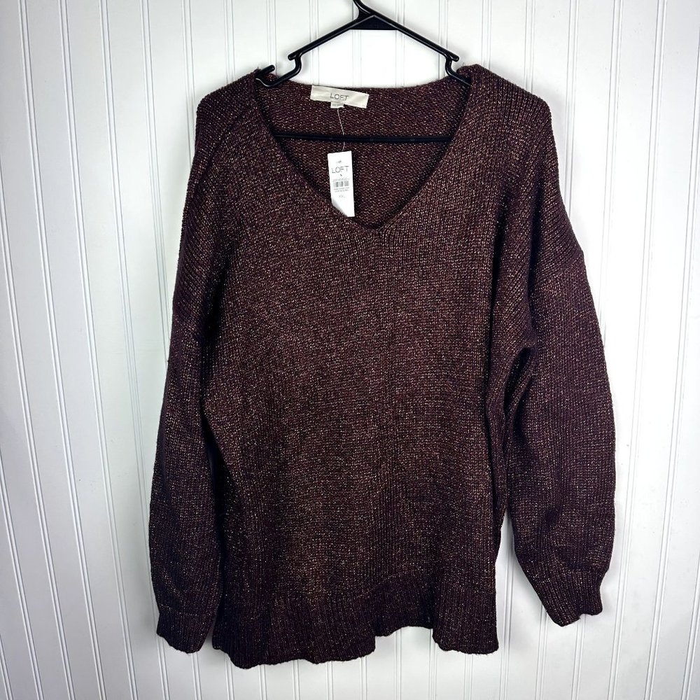 Loft Sweater Long sleeve Brown Shimmer size XXL NWT‎